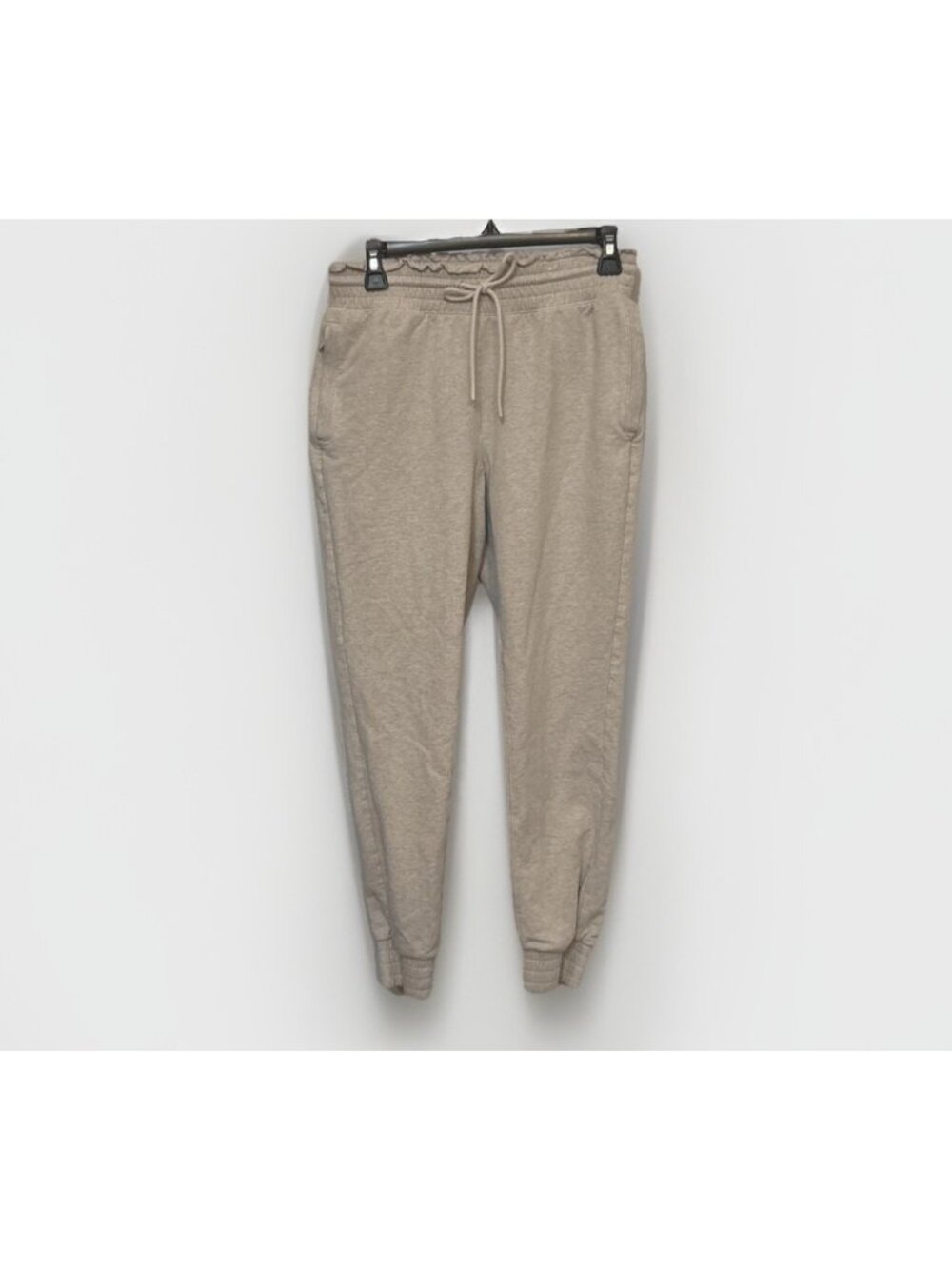 FLX Jogger Sweatpants Beige Elastic Pull On Tapered Casual Drawstring Womens S
